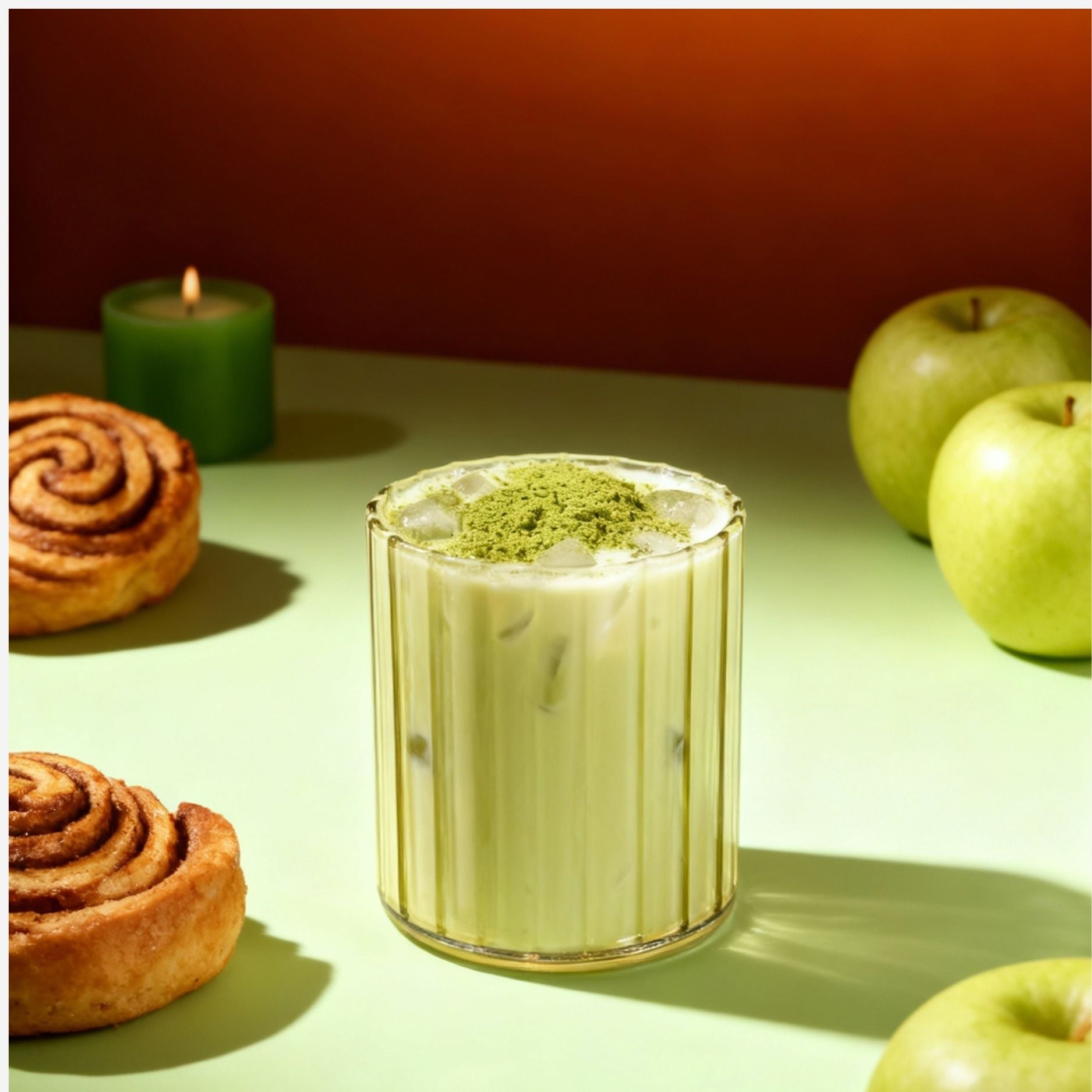 Stemless Fluted Amber & Brown Drinking Glasses Set of 4 - 14oz