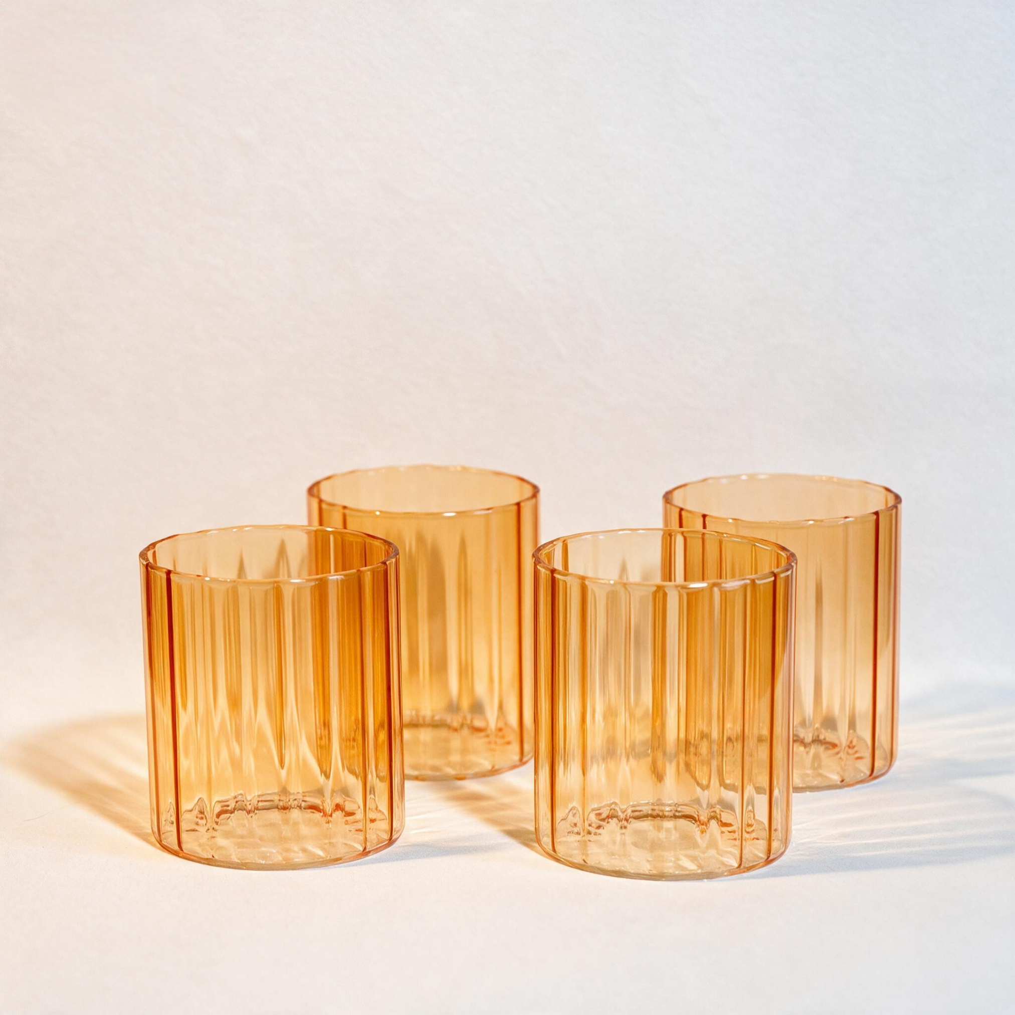 Golden Hour Fluted Glasses