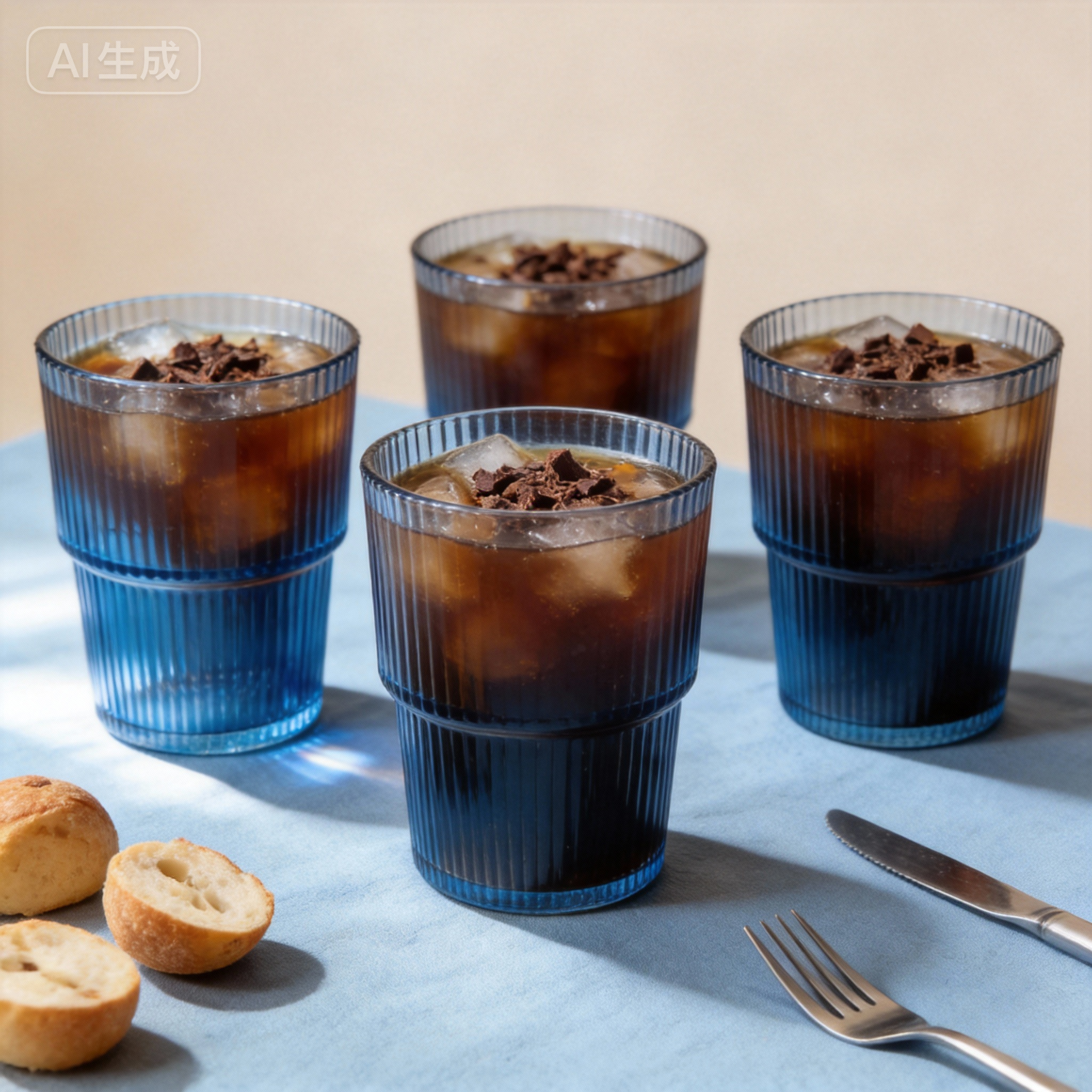 Stackable Highball Drinking Glasses Set of 4 - 14oz